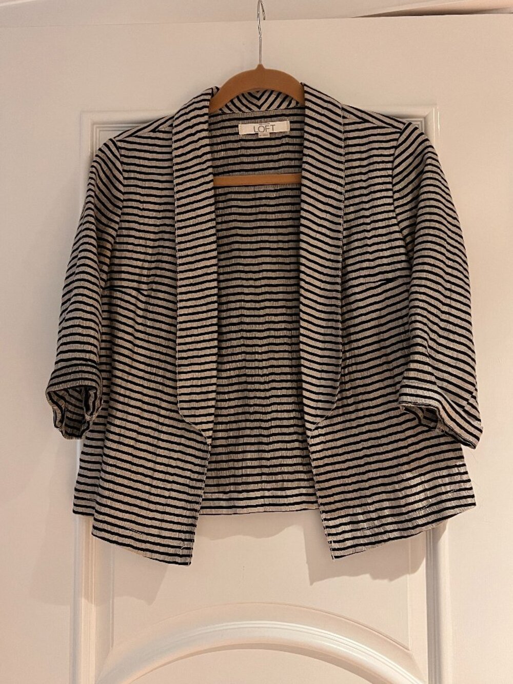 Striped linen blazer